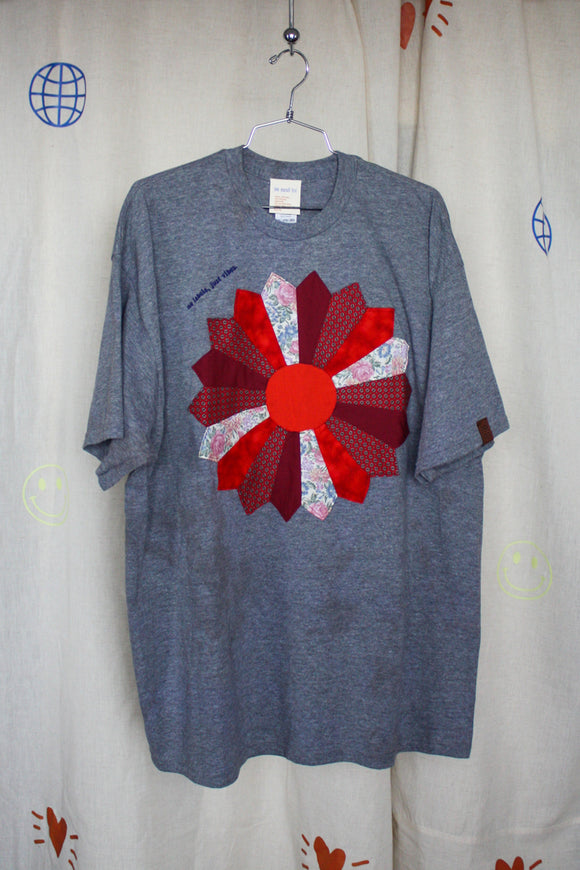 quilted pinwheel, secondhand and upcycled clothing, no labels, just vibes