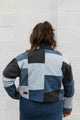 recycled denim, patchwork denim jacket, jean jacket, handmade patchwork, boxy oversized, Canadian tuxedo, locally made, secondhand first, handmade in Ottawa