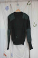 vintage army knit sweater, visible mending, upcycled clothing