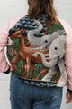 animal blanket turned bomber jacket, panda jacket, elephant jacket, upcycled jacket handmade in canada