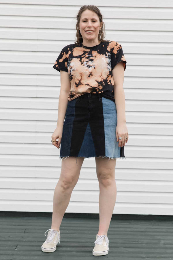 upcycled denim skirt