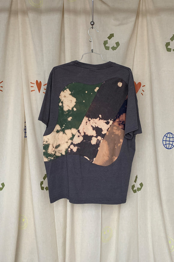 upcycled colourful bleached tee, repurposed in canada