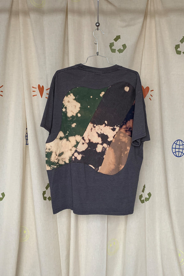 upcycled colourful bleached tee, repurposed in canada