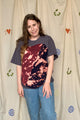 upcycled colourful bleached tee, repurposed in canada