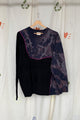black and bleached upcycled knit sweater  repurposed in canada