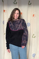 black and bleached upcycled knit sweater  repurposed in canada