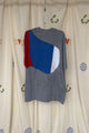 upcycled blue jays tee featuring grey, blue and red, repurposed in canada
