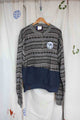 grandpa sweater mashed up with crewneck, upcycled clothing, thrifted fashion