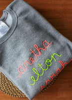 hand embroidered name sweater