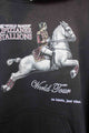 lipizzaner stallion world tour, black horse hoodie, upcycled in canada, thrifted fashion