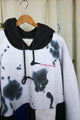 tie dyed, mash up sweater, patchwork design, scrap fabric sweater, upcycled and repurposed in canada