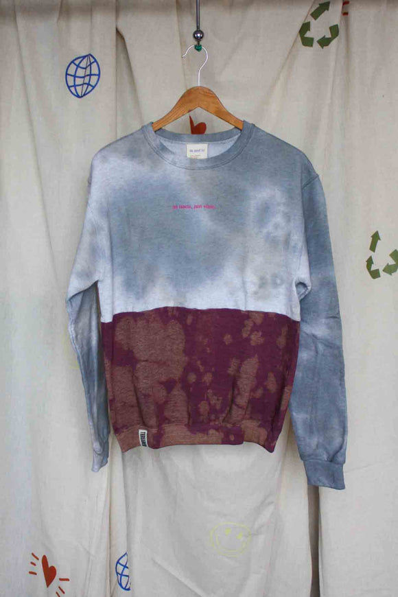 mash up sweater, bleached and upcycled in canada