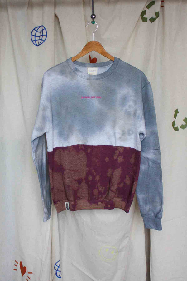 mash up sweater, bleached and upcycled in canada