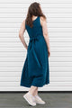 summer dress with waist tie strap, loose skirt and pockets, handmade in Canada