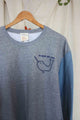 narwhal embroidery, knit sleeves, mash up sweater, upcycled