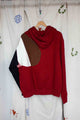 neapolitan coloured sweater, red hoodie, upcycled clothing