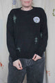 knit man sweater, visible mending, upcycled clothing, no labels, just vibes no patch