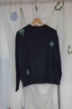 knit man sweater, visible mending, upcycled clothing, no labels, just vibes no patch
