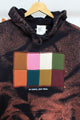 bleached patchwork hoodie, bleached sweater, thrifted fashion, upcycled clothing, no labels, just vibes
