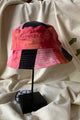 reversible patchwork bucket hat, colourful, one of a kind, each embroidered with 'no labels, just vibes.' made in canada