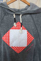 grey quilted crop hoodie, upcycling clothing