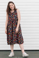 90's floral print dress, sleeveless with pockets, summer dress made in Canada