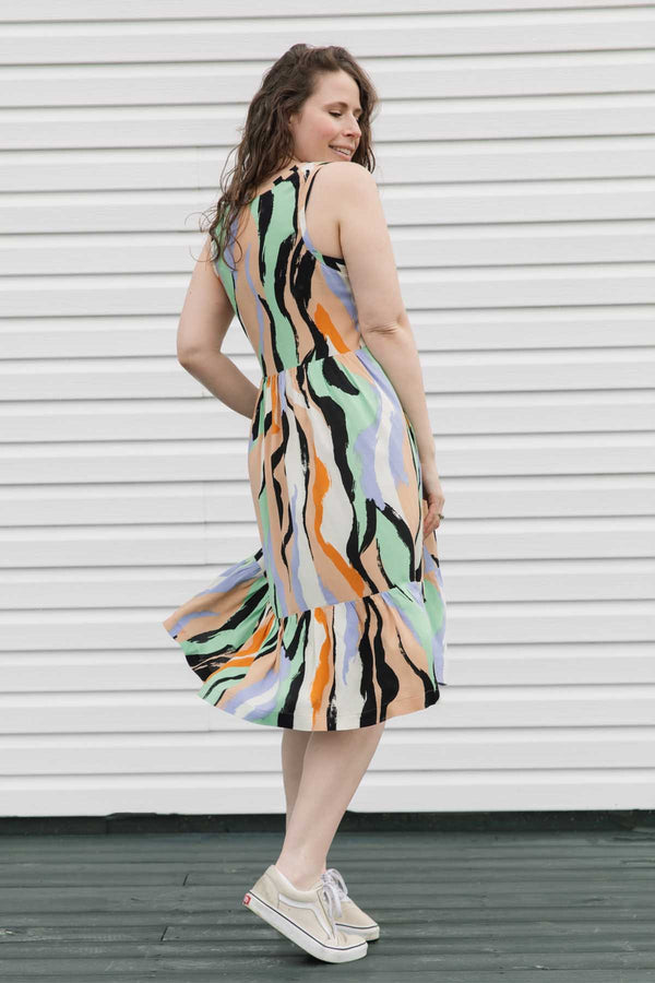 fun and flirty summer dress with pockets, handmade in canada