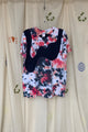 cotton and navy tie dye tee, upcycled and repurposed in canada