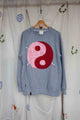 yin yang crewneck sweater, upcycled clothing
