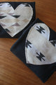mini tipi scrap fabric heart sweater, upcycled oversized sweater, hand stitched in ottawa