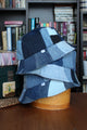 patchwork bucket hat, scraps of jean, quilted, summer hat handmade in Ottawa