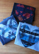 Mini Tipi scrap fabric, sky heart, authentic Indigenous pattern, recycled fabric, upcycled scraps, hand cut in Canada