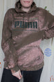 galaxy bleached puma hoodie, thrifted fashion, upycled clothing, no labels, just vibes 