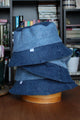 two tone bucket hat, jean bucket hat, light wash and dark wash jeans, handmade in Ottawa
